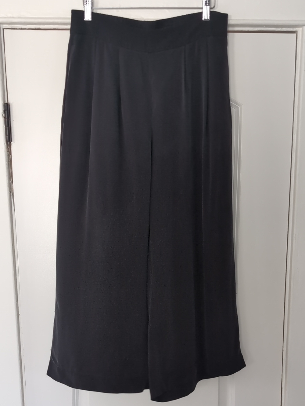 Kit and Ace Black Pull- On Wide-Leg Washable Silk Cropped Wide Leg